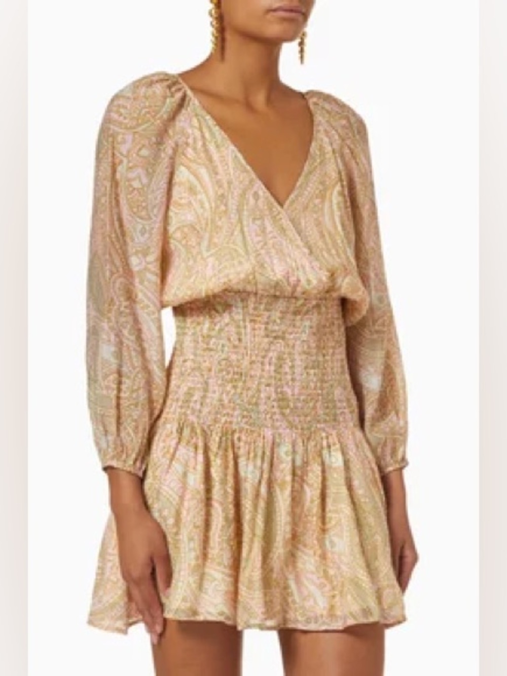MINKPINK x Revolve Catalina Smocked Mini Dress Paisley - Picture 2 of 6